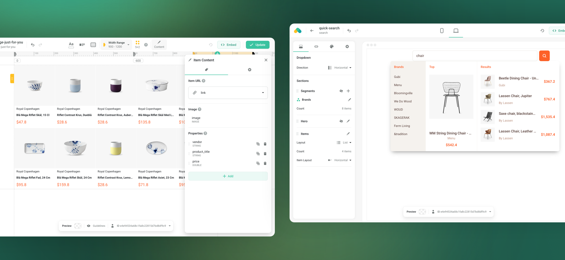 Setting No-Code Widget in the Admin UI