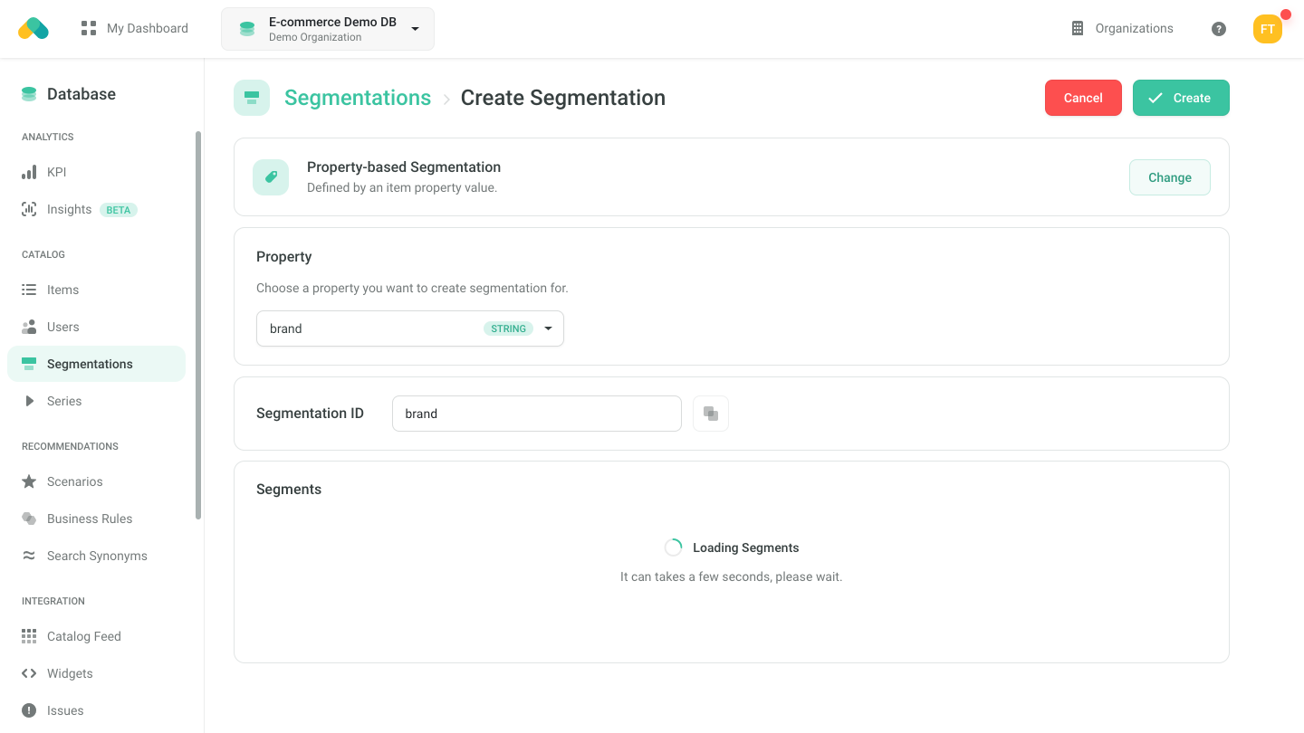 Admin UI - Segmentation Setup