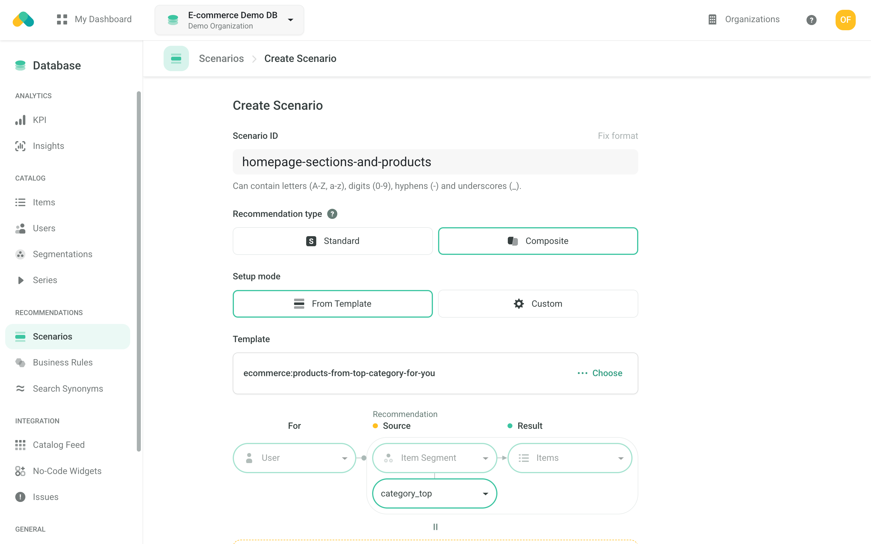 Admin UI - Scenario Setup