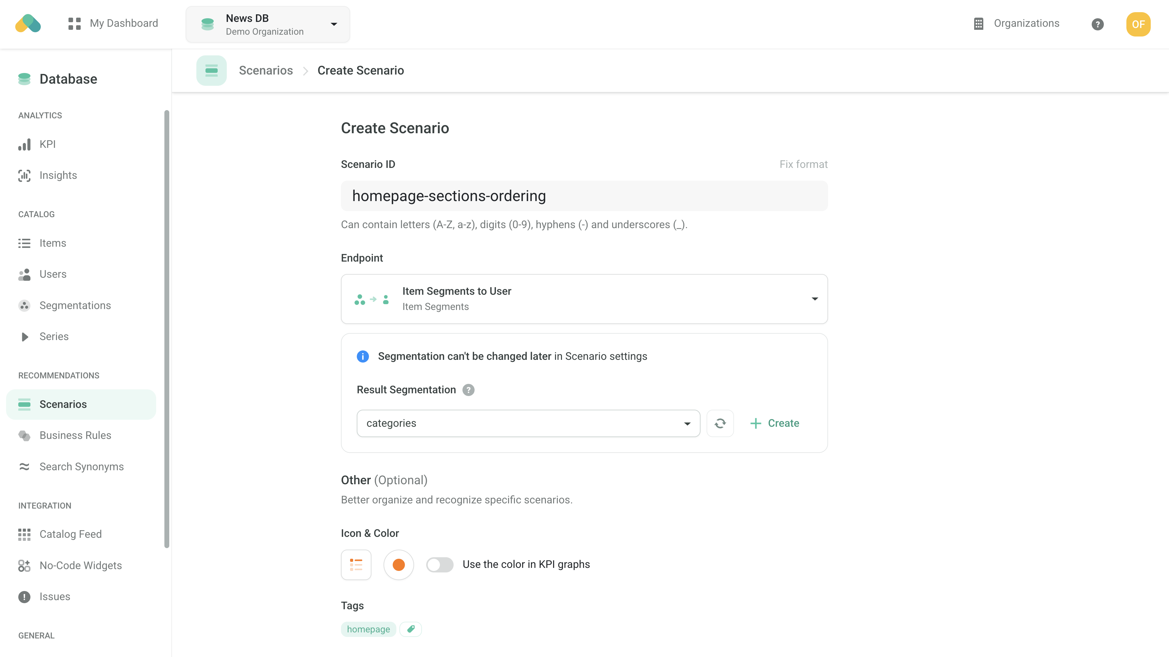 Admin UI - Scenario Setup