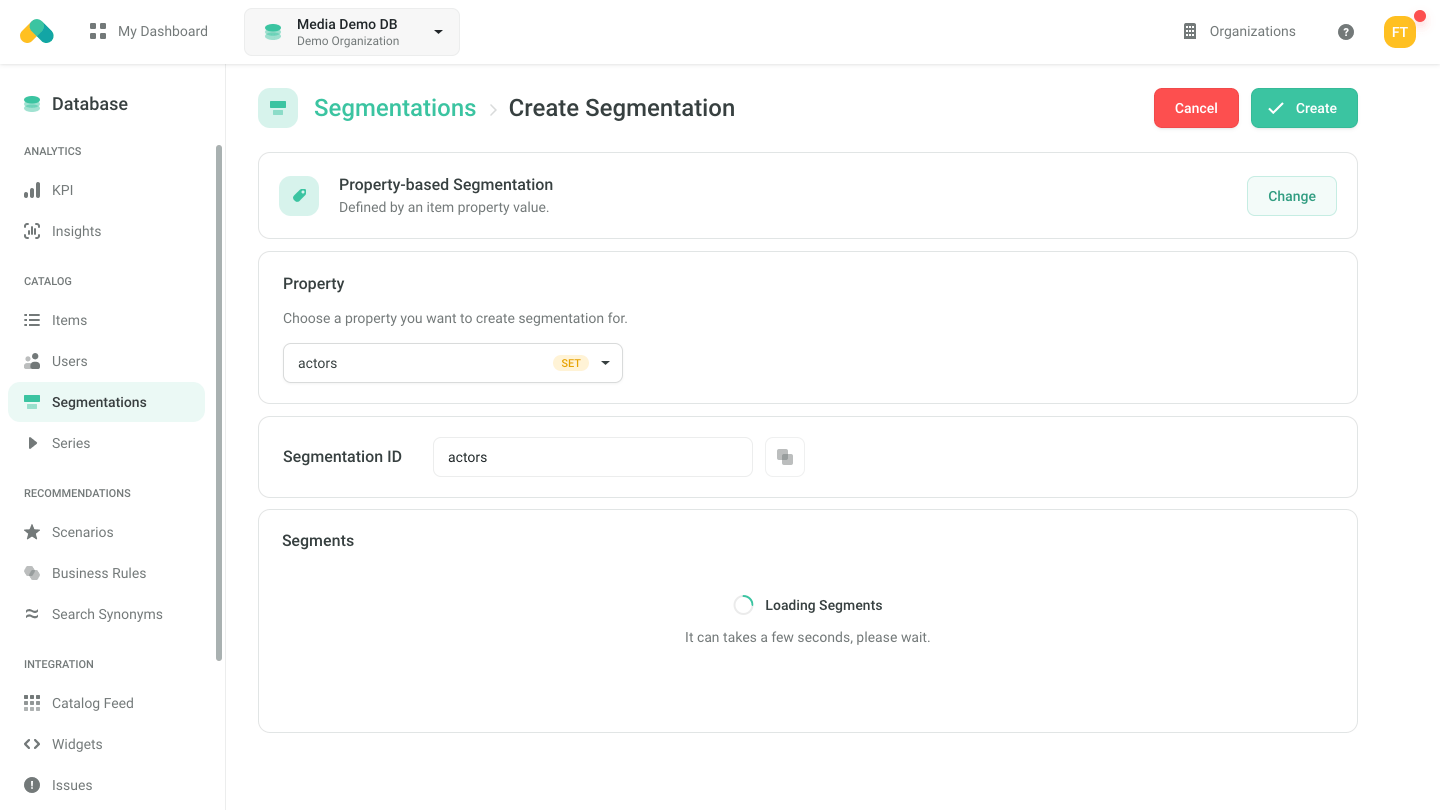 Admin UI - Segmentation Setup