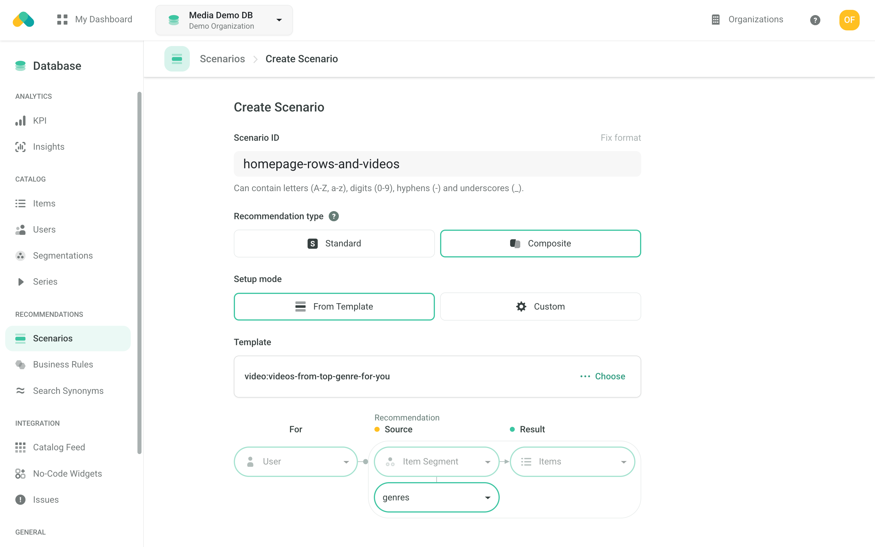 Admin UI - Scenario Setup