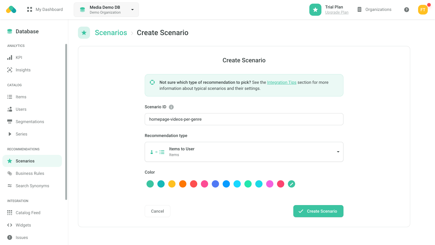 Admin UI - Scenario Setup